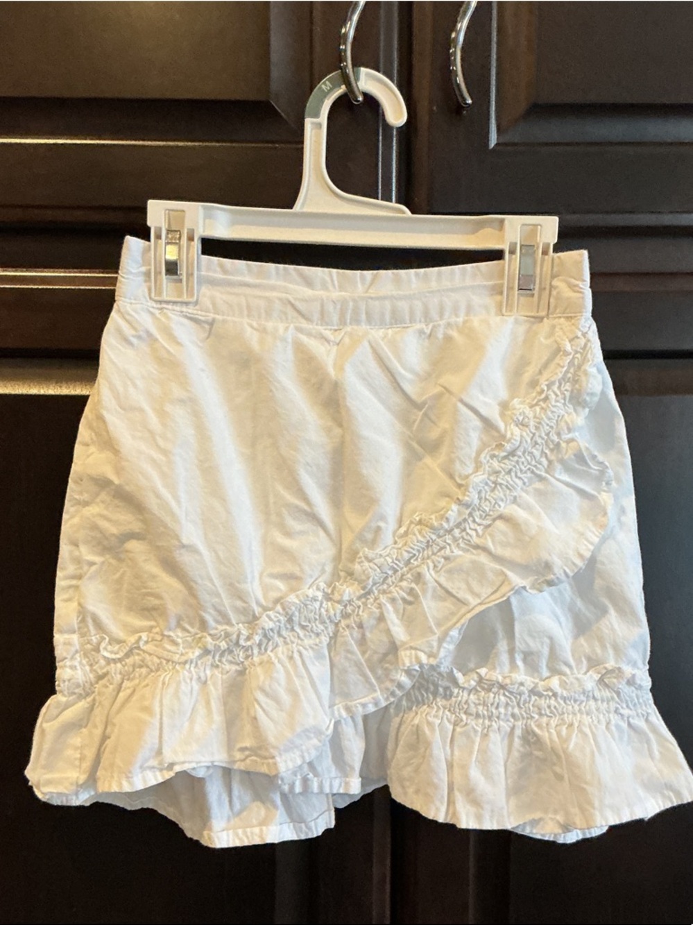 White Ruffled Mini Skirt Has a partial liner